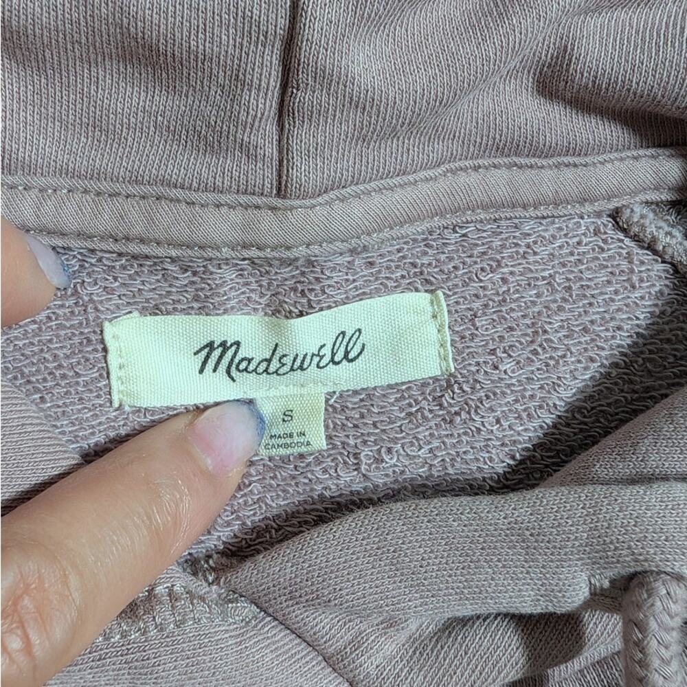 Madewell Women's Size S Muted Mauve Pink Cotton Blend French Terry Hoodie - Picture 2 of 5
